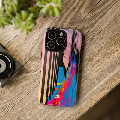 Blue Tough Phone Case for iPhone - Fractured Data Skyline