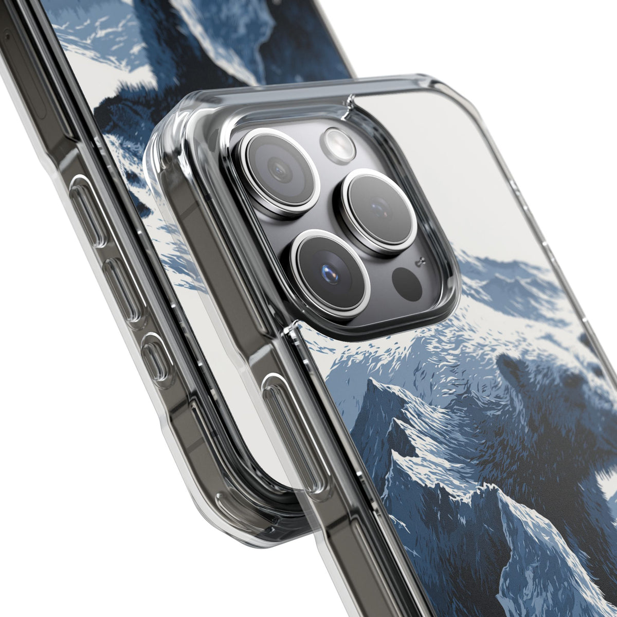 Fjord Summit Bear · Clear Impact Magnetic Phone Case for iPhone · Blue