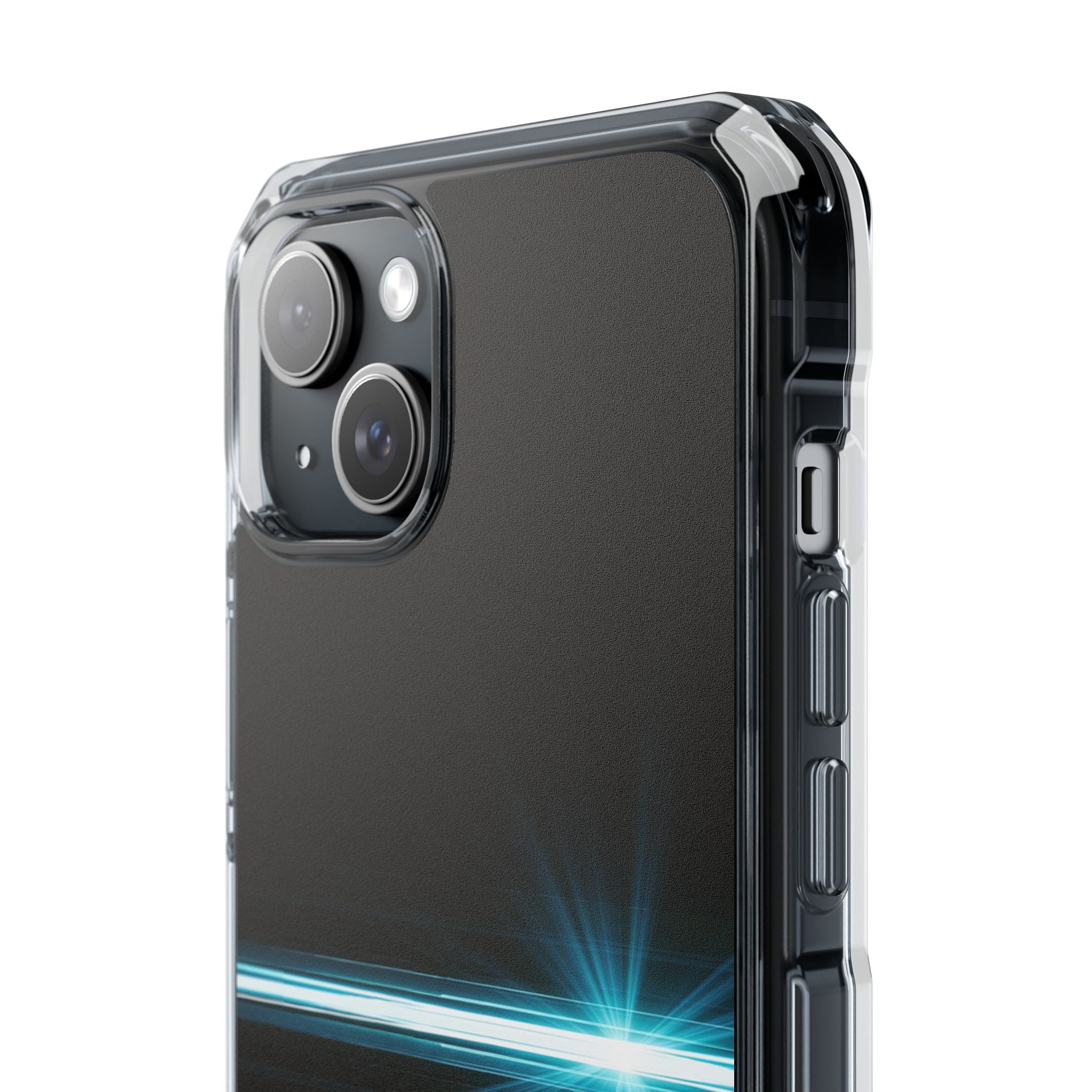 Blue Impact MagSafe Phone Case for iPhone - Electric Cyan Ray