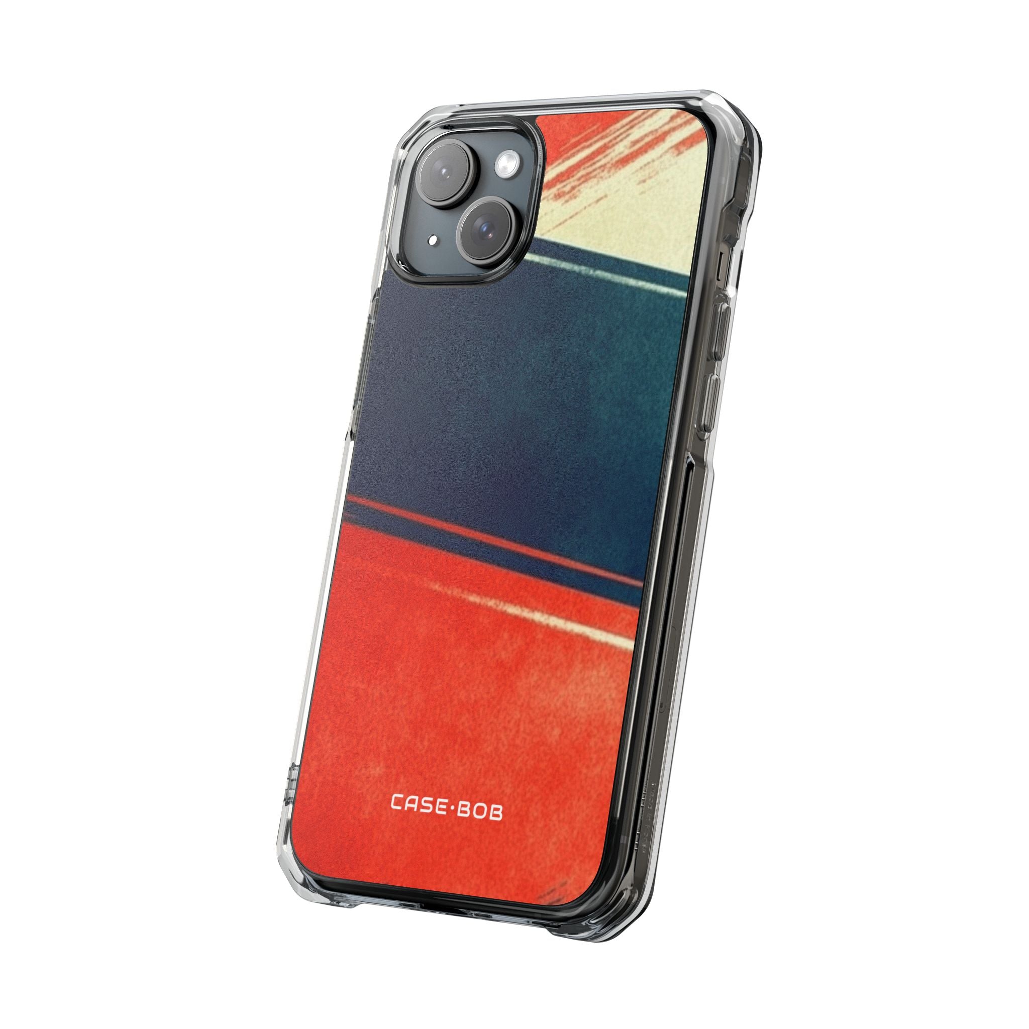 Blaues diagonales Bewegungsmuster iPhone 15 Plus Case - Impact