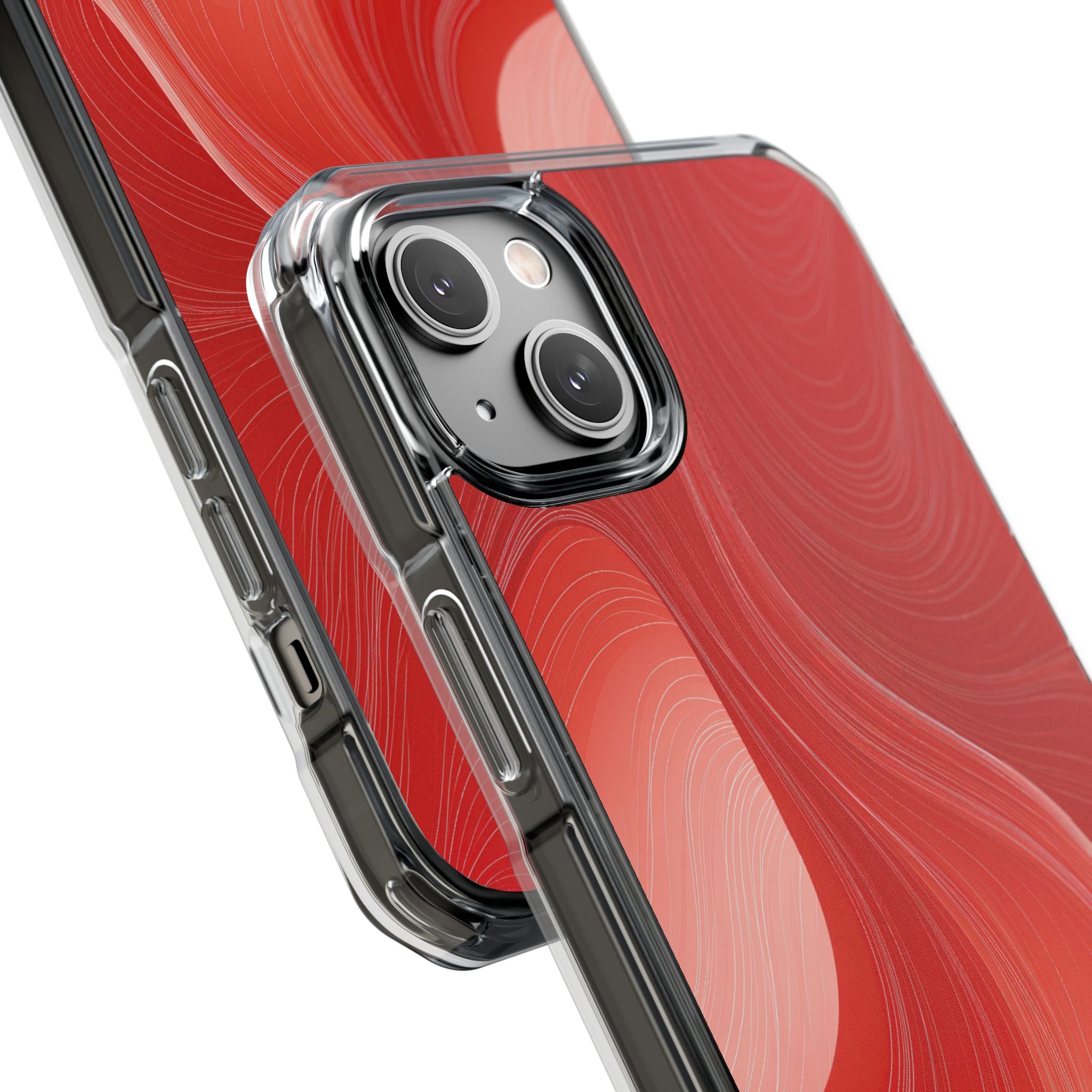 Red Impact MagSafe Phone Case for iPhone - Crimson Silk Strands