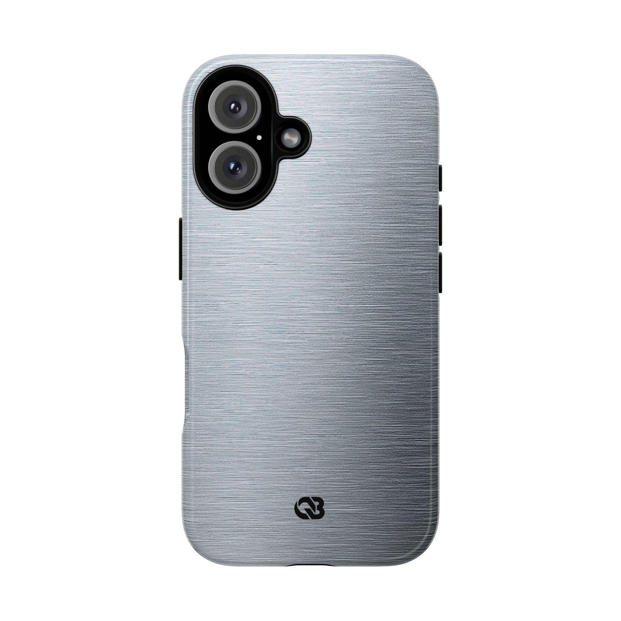 Silver Tough Phone Case for iPhone - Satin Chrome Grain