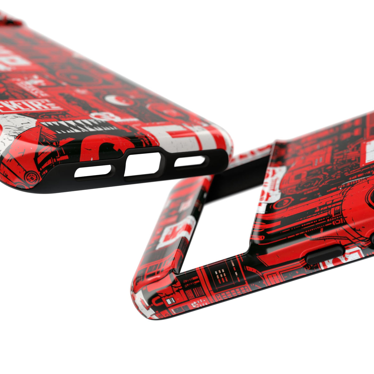 Neo Mecha Collage · Tough Phone Case for Pixel ·  Red
