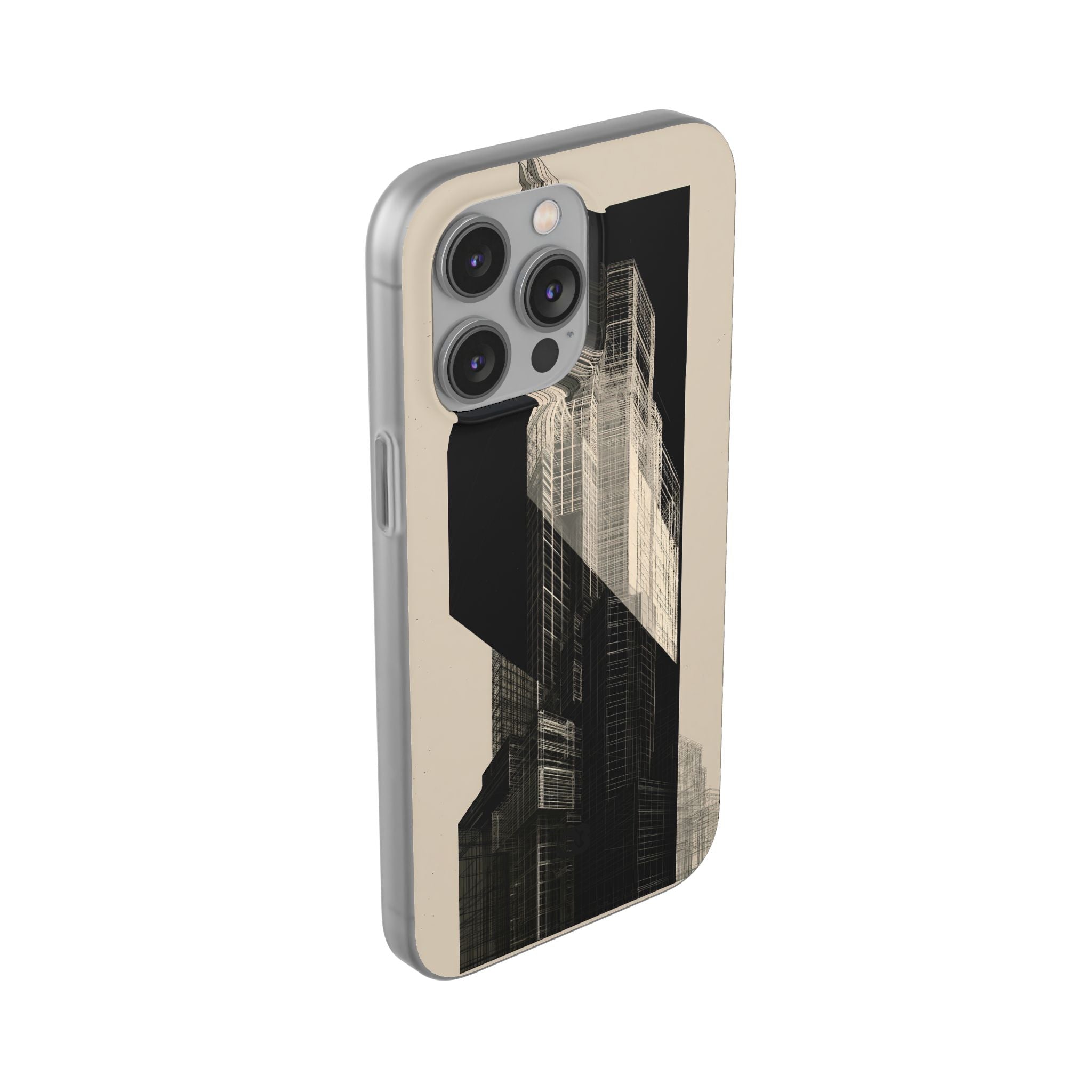 Beige Lite Phone Case for iPhone - Monolith Urban Grid