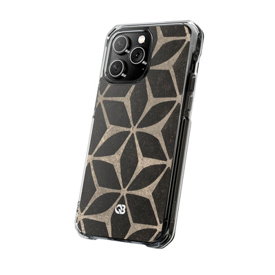 Concrete Mosaic Star · Clear Impact Magnetic Phone Case for iPhone · Black