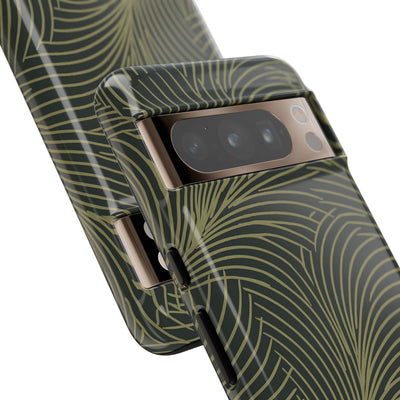 Green Tough Phone Case for Google Pixel - Dark Olive Plume
