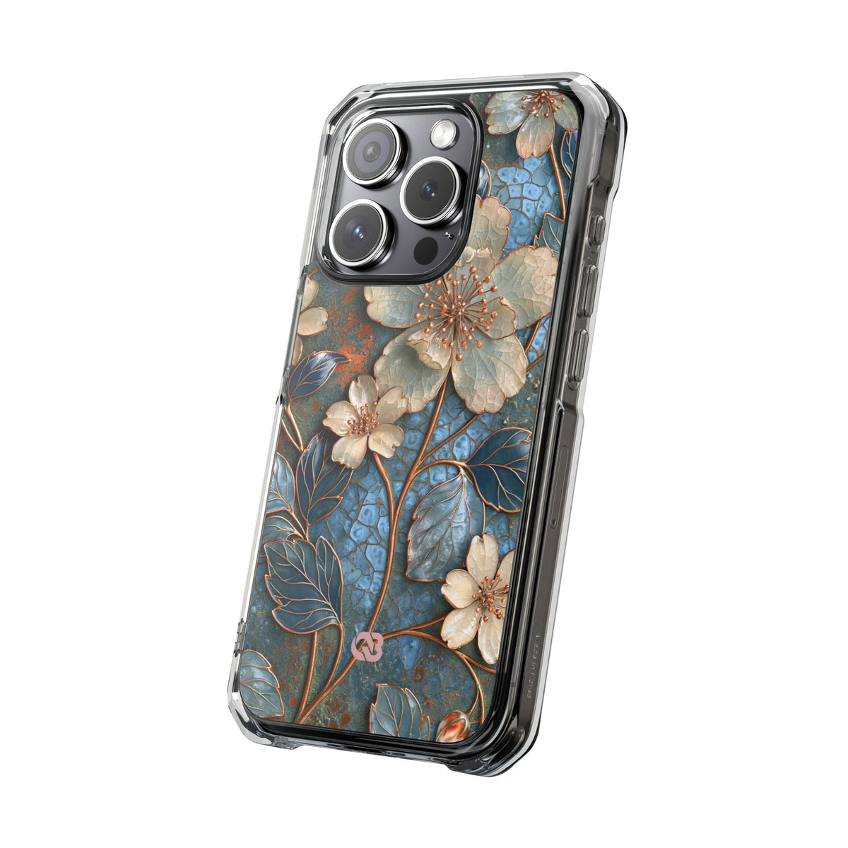 Gilded Blossom Reverie · Clear Impact Magnetic Phone Case for iPhone · Teal