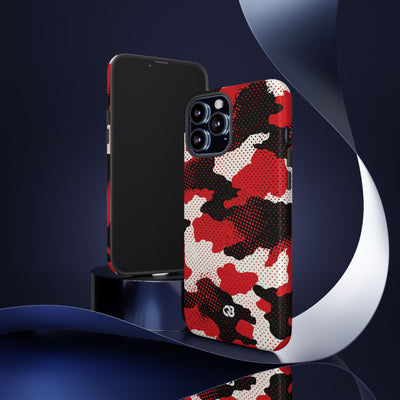 Crimson Halftone Camo · Tough Phone Case for iPhone · Red