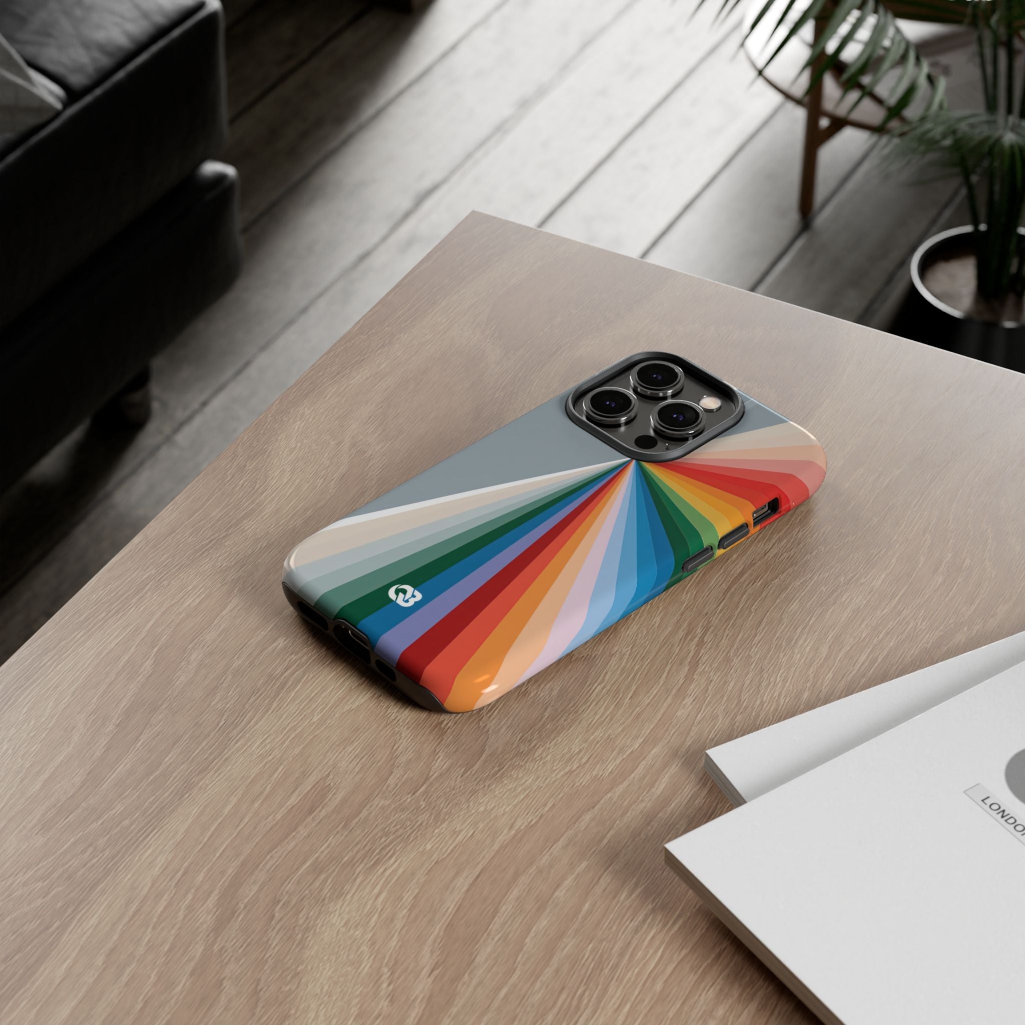 Grey Tough Phone Case for iPhone - Slate Prism Burst
