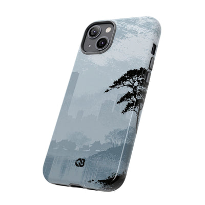 Grey Tough Phone Case for iPhone - Steel Slate Zen