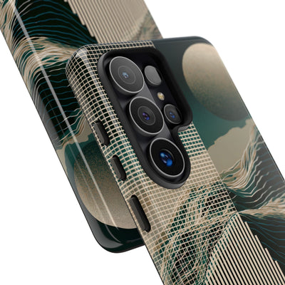 Green Tough Phone Case for Samsung - Lunar Moss Topography