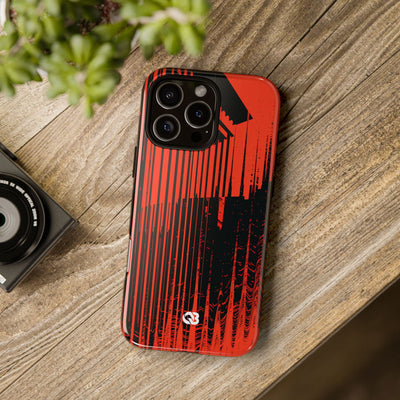 Red Tough Phone Case for iPhone - Crimson Brutalist Distortion