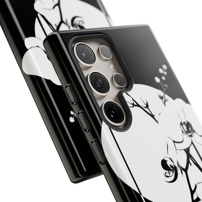 Black Tough Phone Case for Samsung - Lunar Orchid Grid