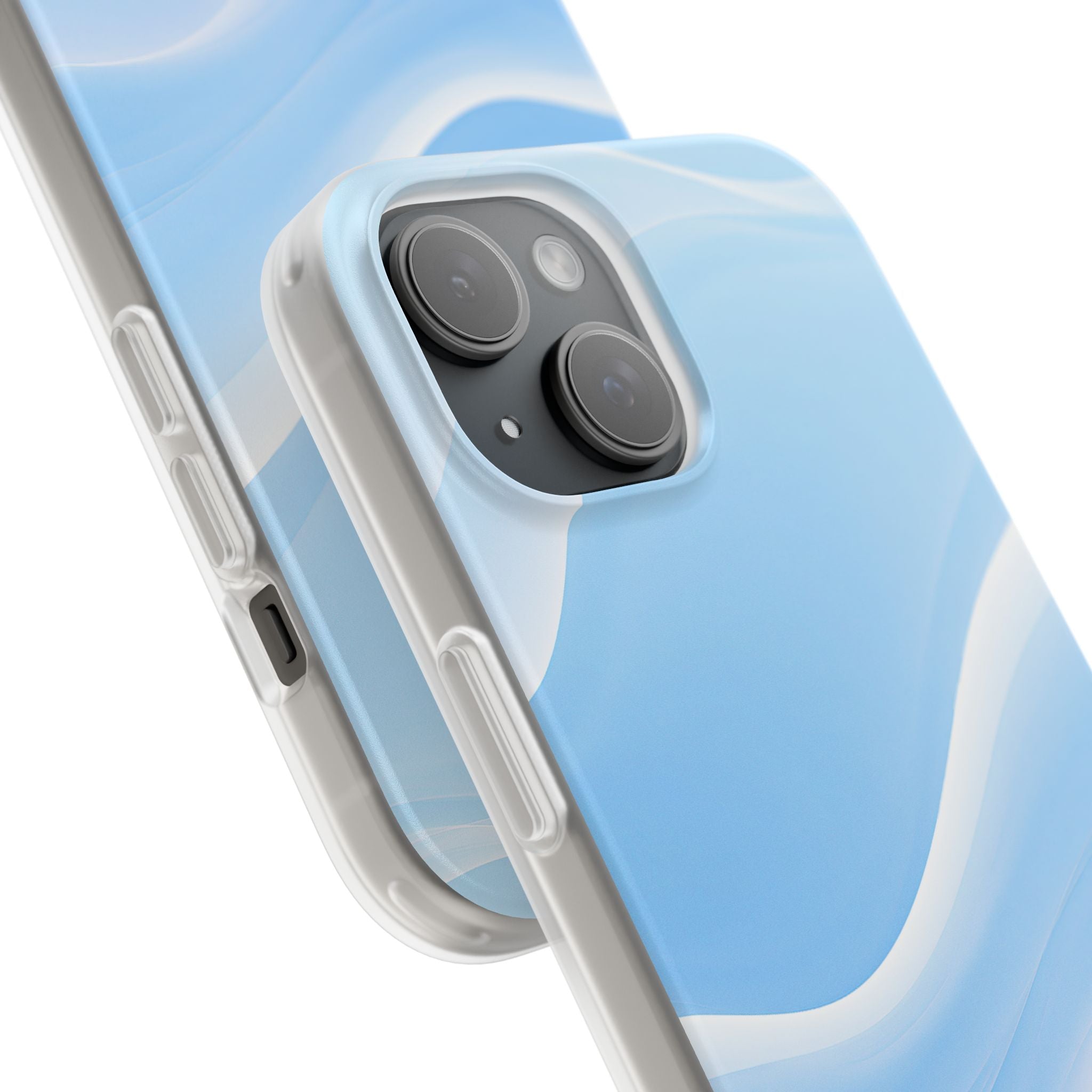 Blue Lite Phone Case for iPhone - Glacial Blue Silk
