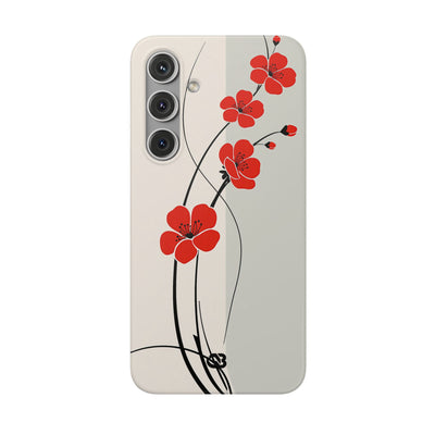 Beige Lite Phone Case for Samsung - Scarlet Ink Petals