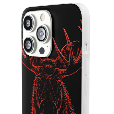 Crimson Horizon Moose · Lite Phone Case for iPhone ·  Black