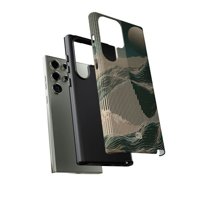 Green Tough Phone Case for Samsung - Lunar Moss Topography