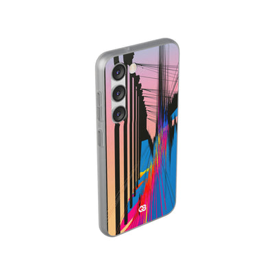 Blue Lite Phone Case for Samsung - Fractured Data Skyline