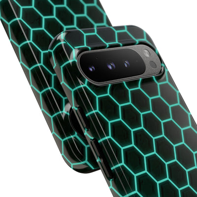 Neon Hex Spectrum · Tough Phone Case for Pixel ·  Teal
