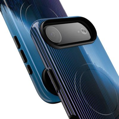 Blue Tough 2.0 Magsafe Phone Case for iPhone - Indigo Distortion Wave