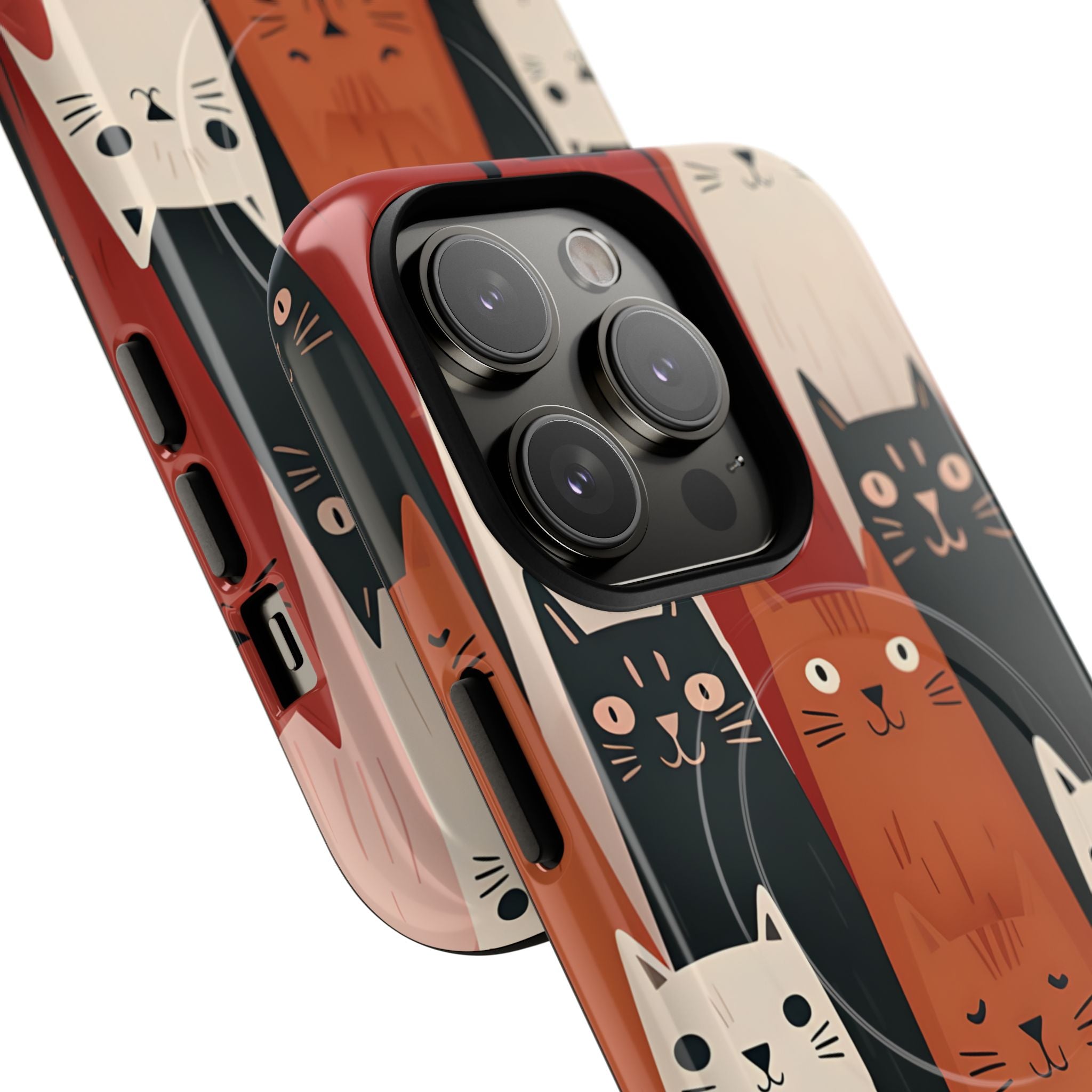 Elongated Cats Black iPhone 14 Pro Case - Tough+