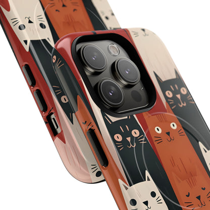 Elongated Cats Black iPhone 14 Pro Case - Tough+