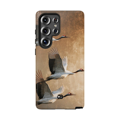 Golden Crane Flight · Tough Phone Case for Samsung · Gold
