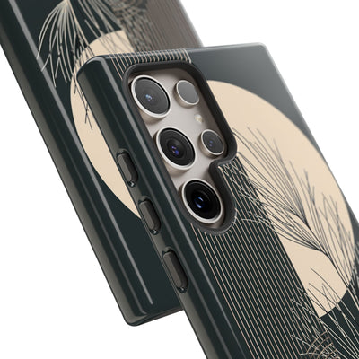 Black Tough Phone Case for Samsung - Obsidian Sand Willow