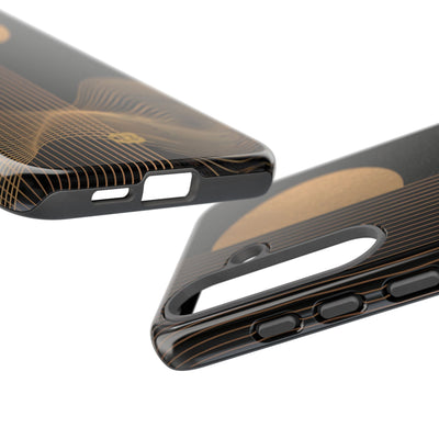 Gold Tough Phone Case for Samsung - Gilded Obsidian Dunes