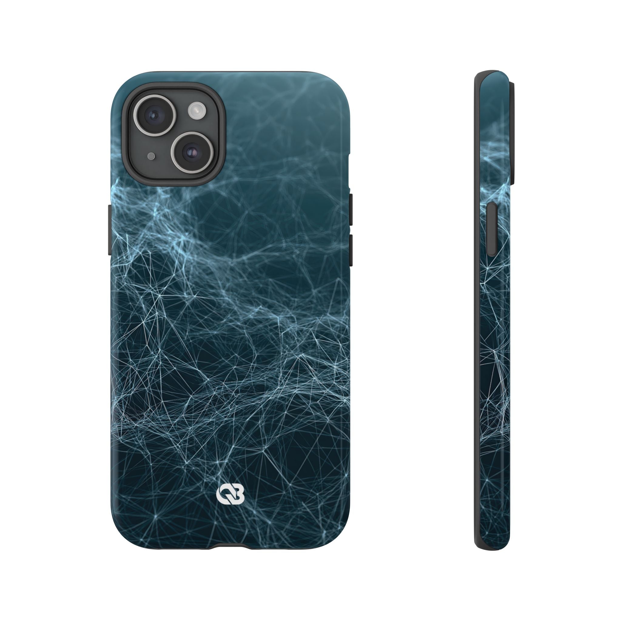 Teal Tough Phone Case for iPhone - Arctic Neural Mesh