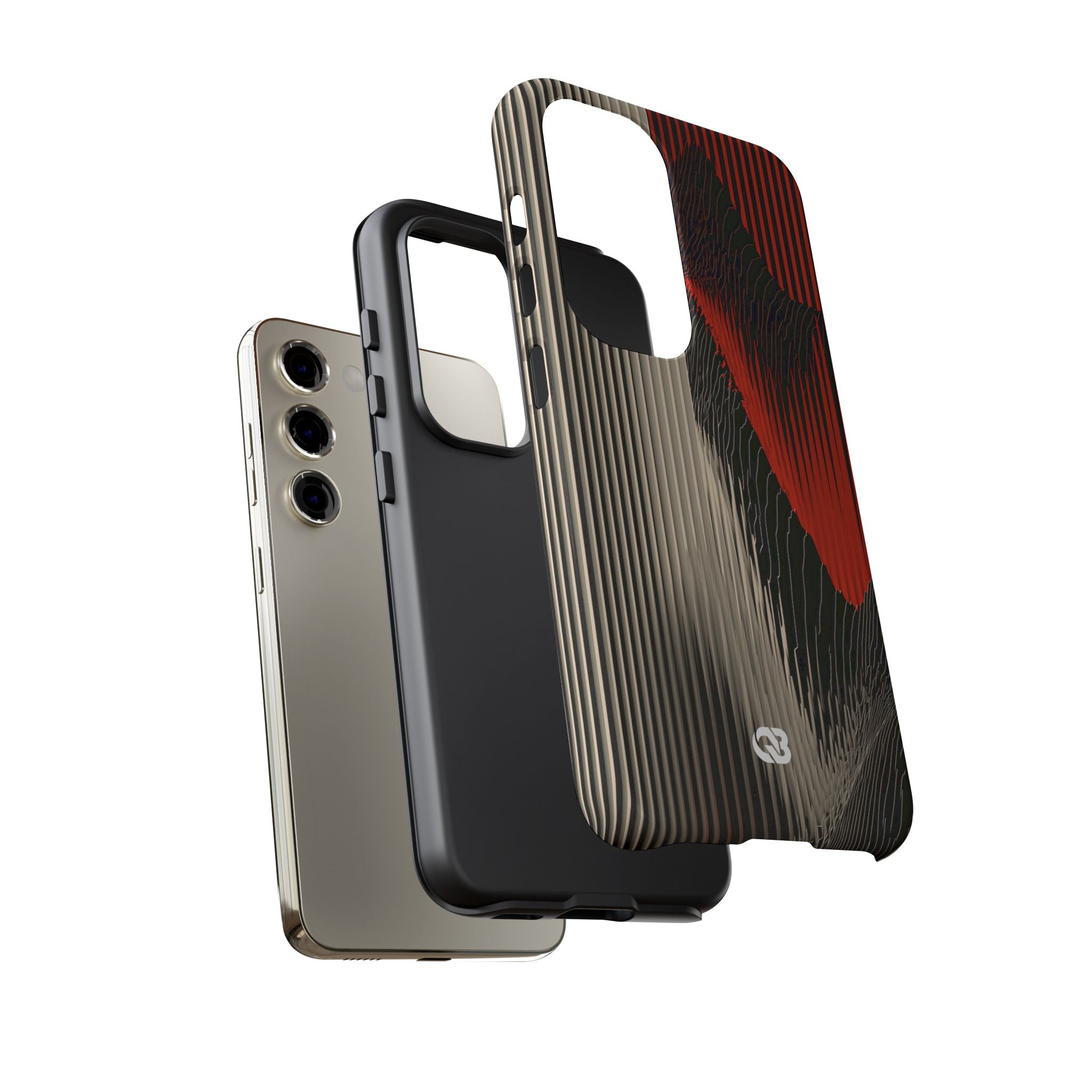 Red Tough Phone Case for Samsung - Crimson Pulse Topo