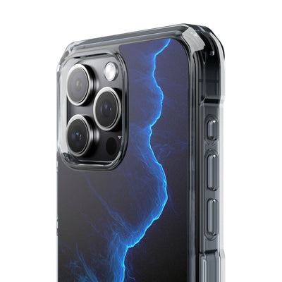 Electric Azure Drift · Clear Impact Magnetic Phone Case for iPhone · Blue