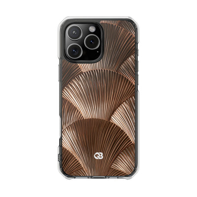 Rose Gilded Fan · Clear Impact Magnetic Phone Case for iPhone · Gold