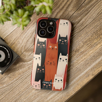 Elongated Cats Black iPhone 16 Pro Max Case - Tough