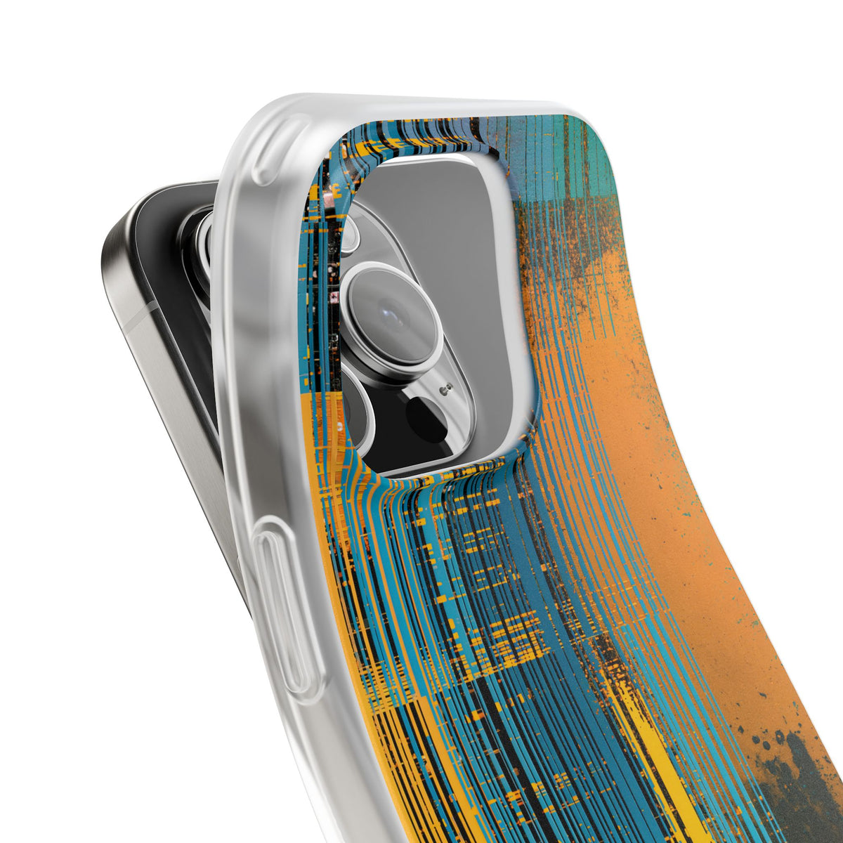 Cyber Glitch Stream · Lite Phone Case for iPhone ·  Teal