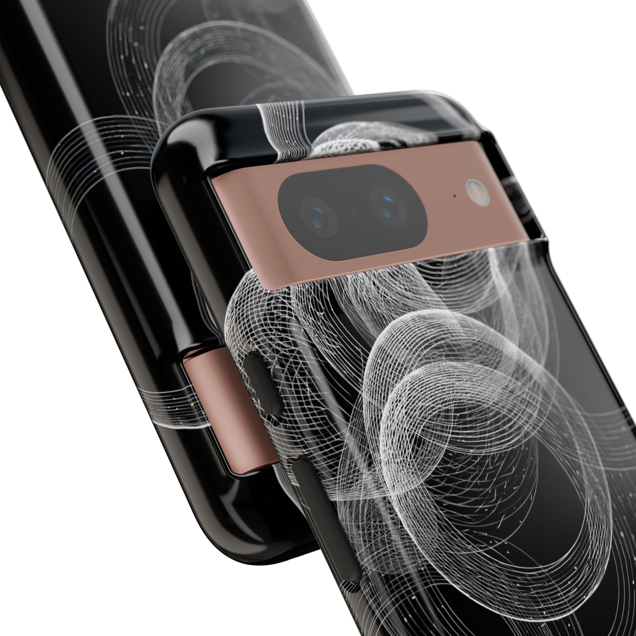 Black Tough Phone Case for Google Pixel - Kinetic Wireframe Orbit