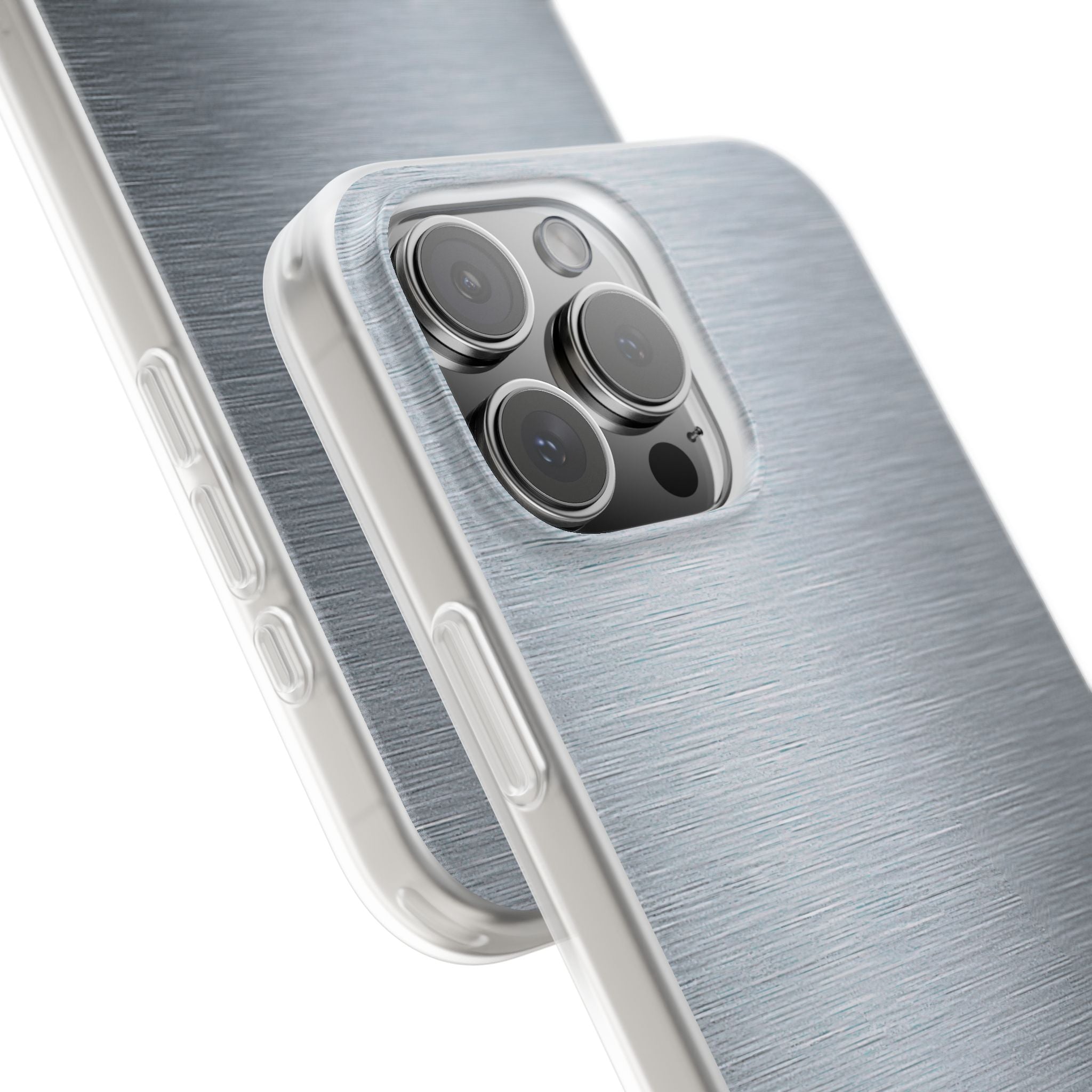 Silver Lite Phone Case for iPhone - Satin Chrome Grain