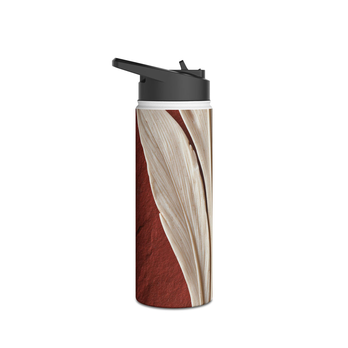 Carved Ivory Plume · Insulated Water Bottle · Red