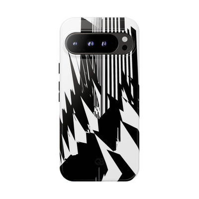 White Tough Phone Case for Google Pixel - Shattered Vector Spire