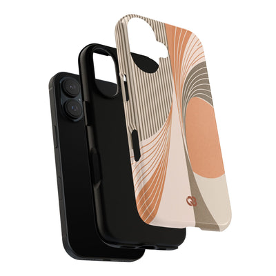 Orange Tough Phone Case for iPhone - Desert Arc Horizon