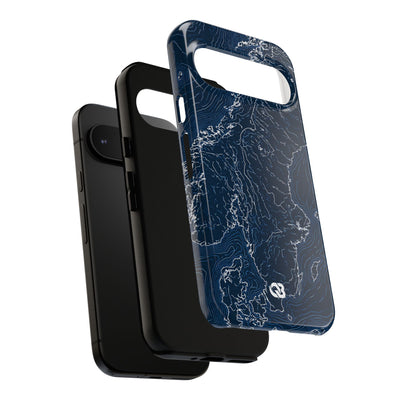 Nordic Contour Chart · Tough Phone Case for Pixel ·  Blue