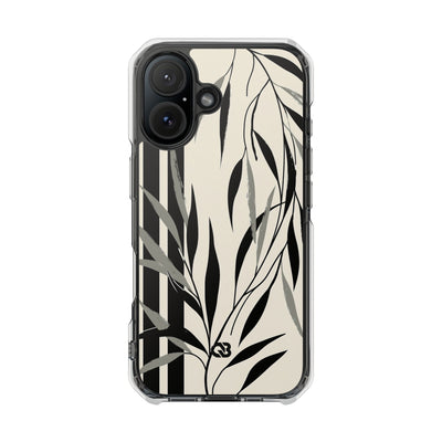 Beige Impact MagSafe Phone Case for iPhone - Soot Leaf Sketch