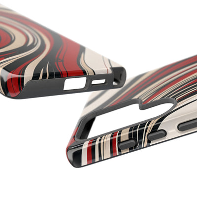 Crimson Flow Waves · Tough Phone Case for Samsung