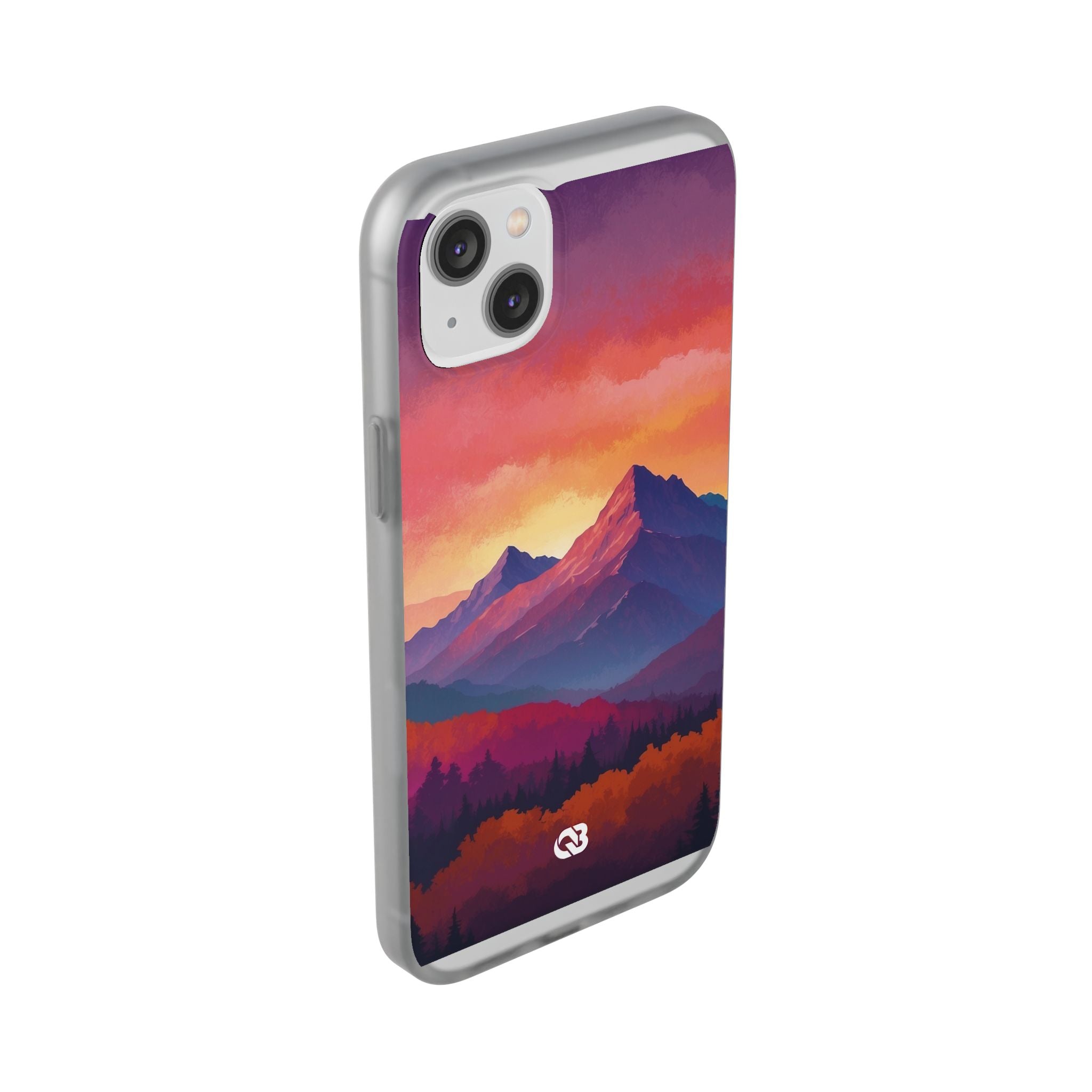 Crimson Mountain Dusk · Soft Custodia per iPhone