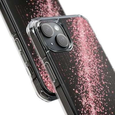 Rose Digital Cascade · Clear Impact Magnetic Phone Case for iPhone · Pink