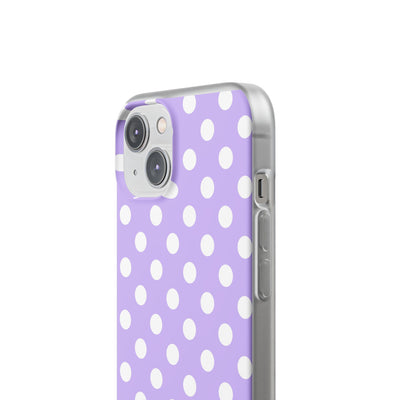 Lavender Polka Grid · Soft Phone Case for iPhone