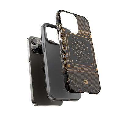 Gold Tough Phone Case for iPhone - Cyber Gold Processor