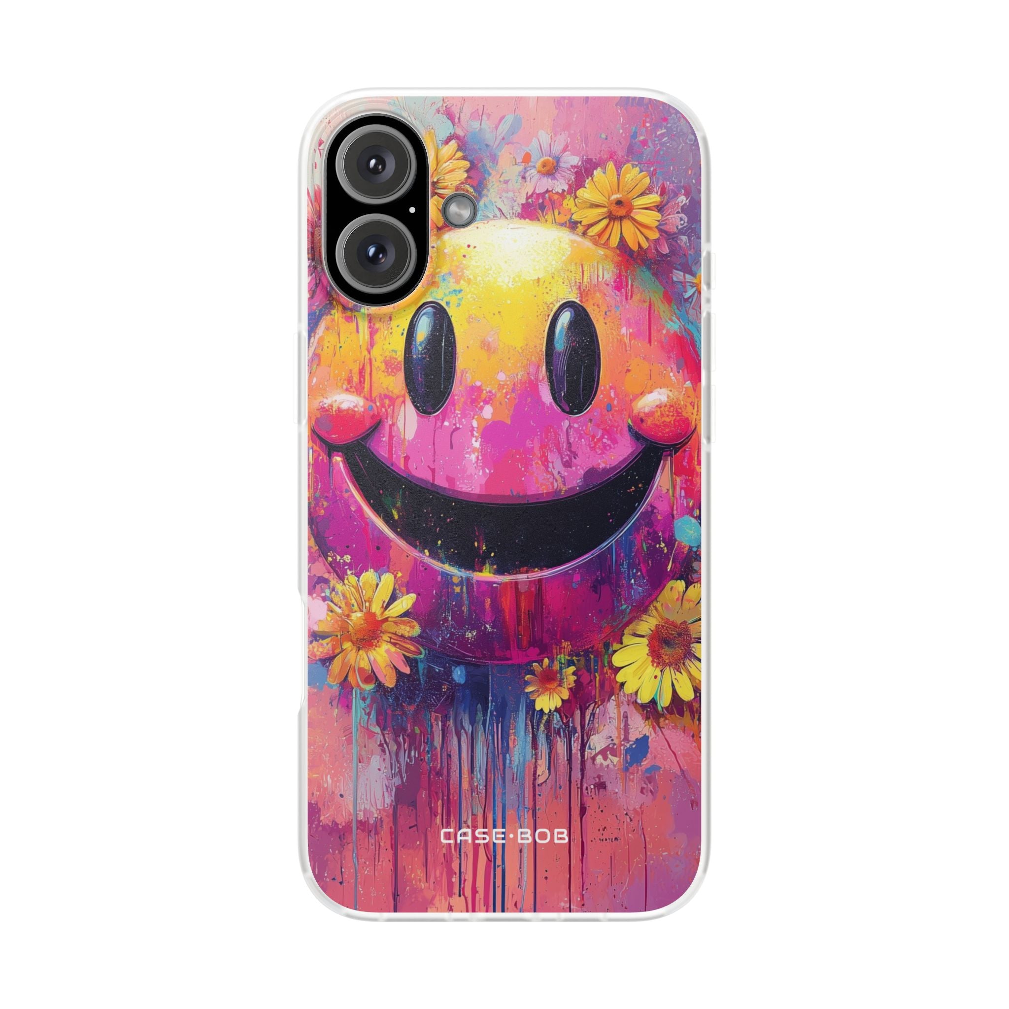 Smiley Bloom iPhone 16 Plus Case - Soft