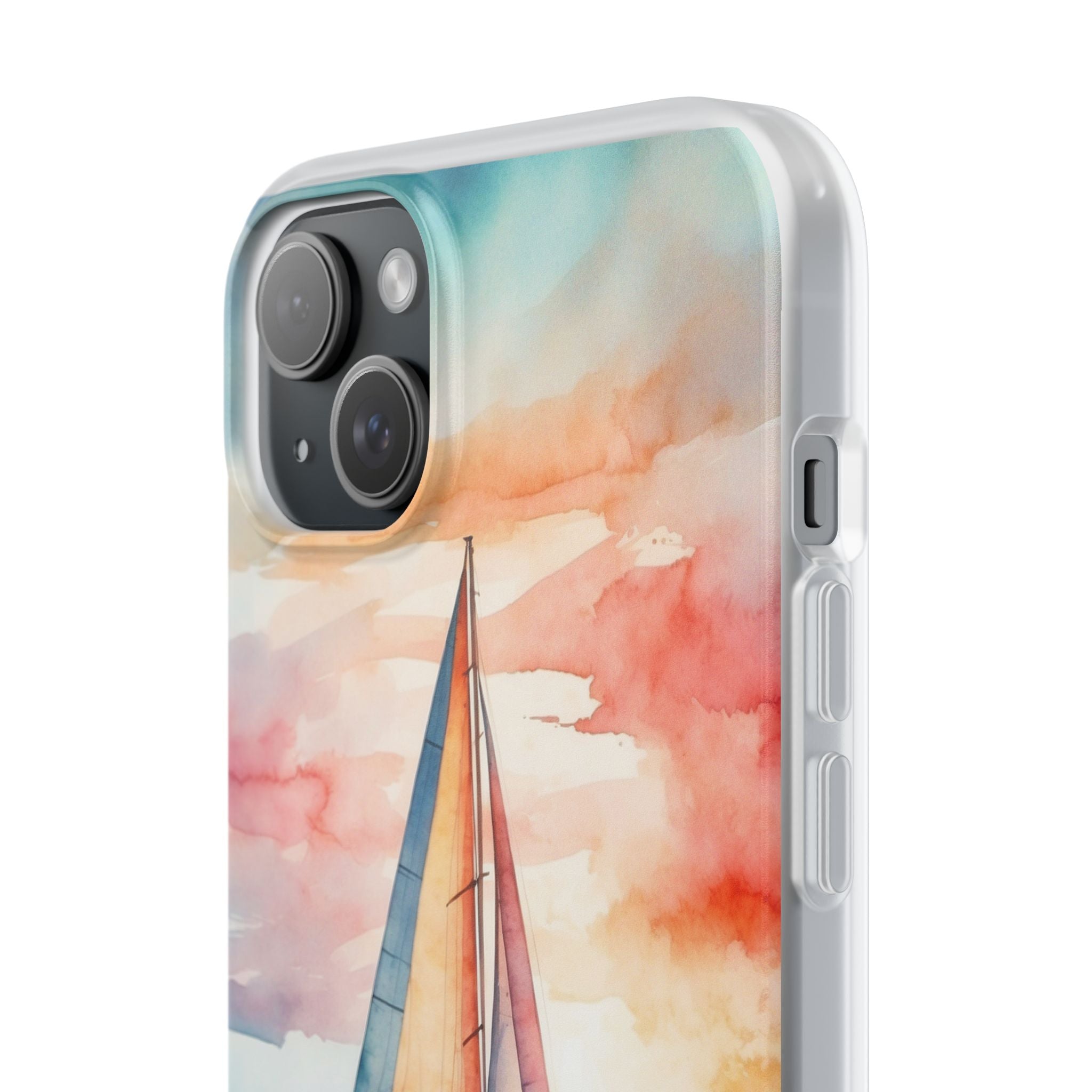 Crimson Horizon Sail · Soft Custodia per iPhone