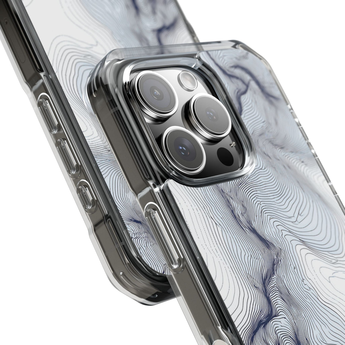 Nordic Ridge Contour · Clear Impact Magnetic Phone Case for iPhone · White
